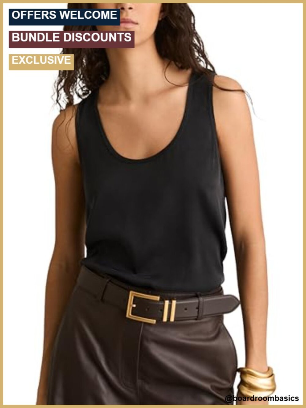 REISS Silk Front Cami Scoop Neck Sleeveless Tank Top